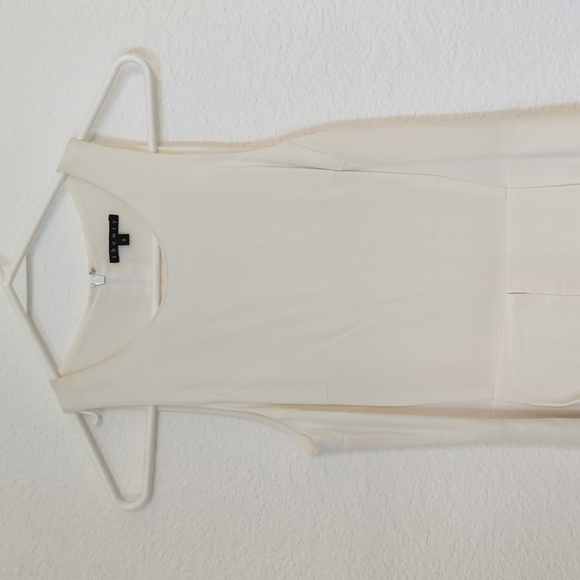 Theory Fefe Fitted Peplum Dress White Sz 0 work business professional classic - Picture 3 of 10